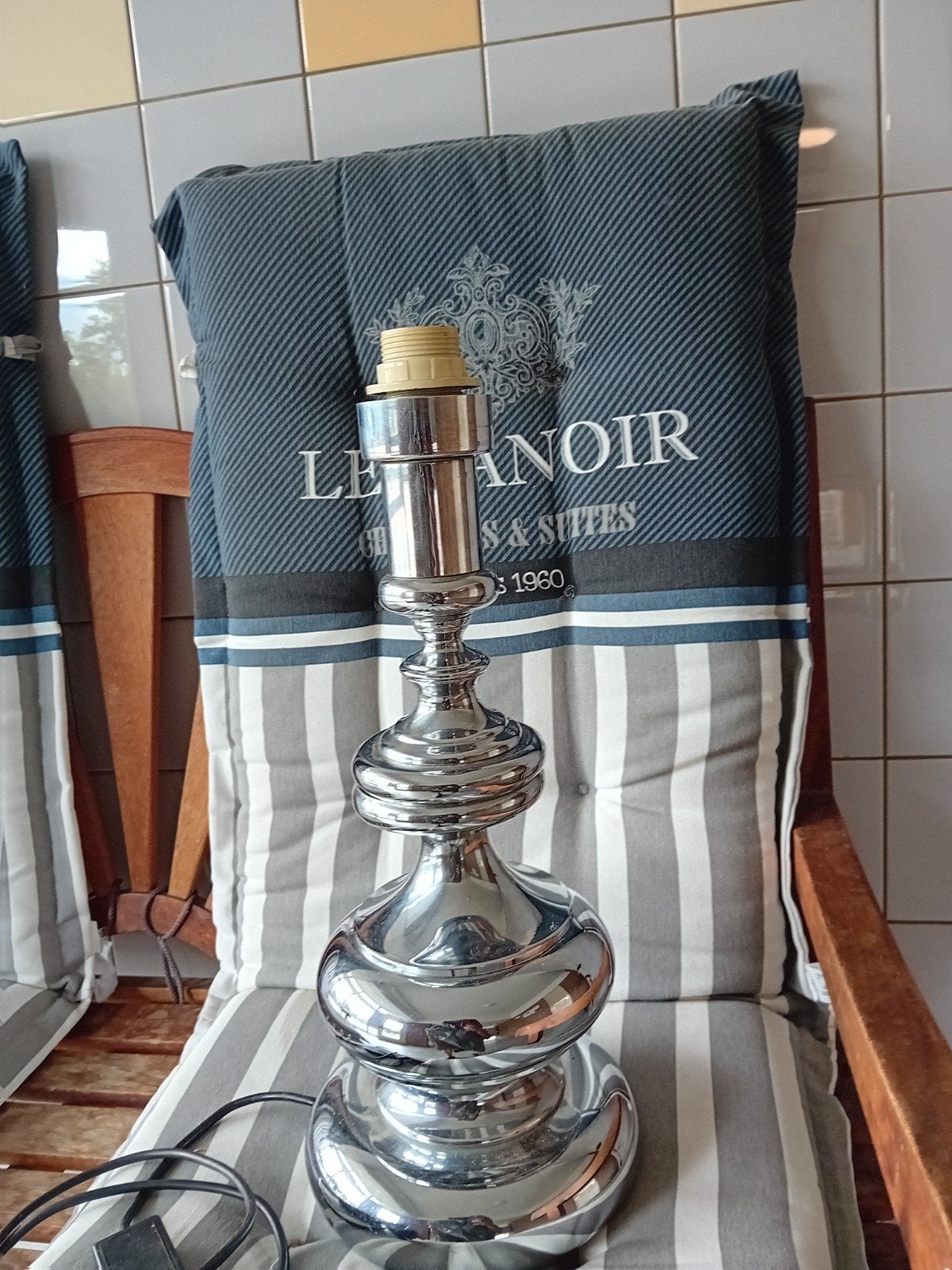Vintage Tafellamp met Dimmer - Chroom, Ophalen of Verzenden
