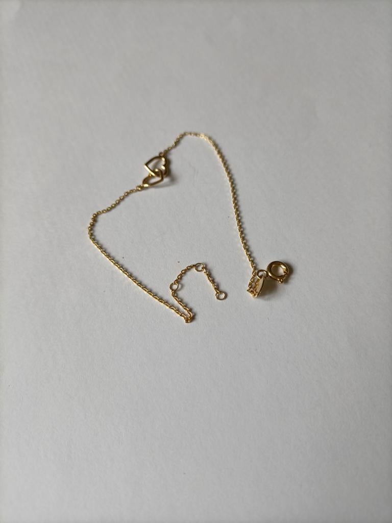 Oud gouden armbandje met hartjes, 14 krt, Verzenden, Goud, Armband