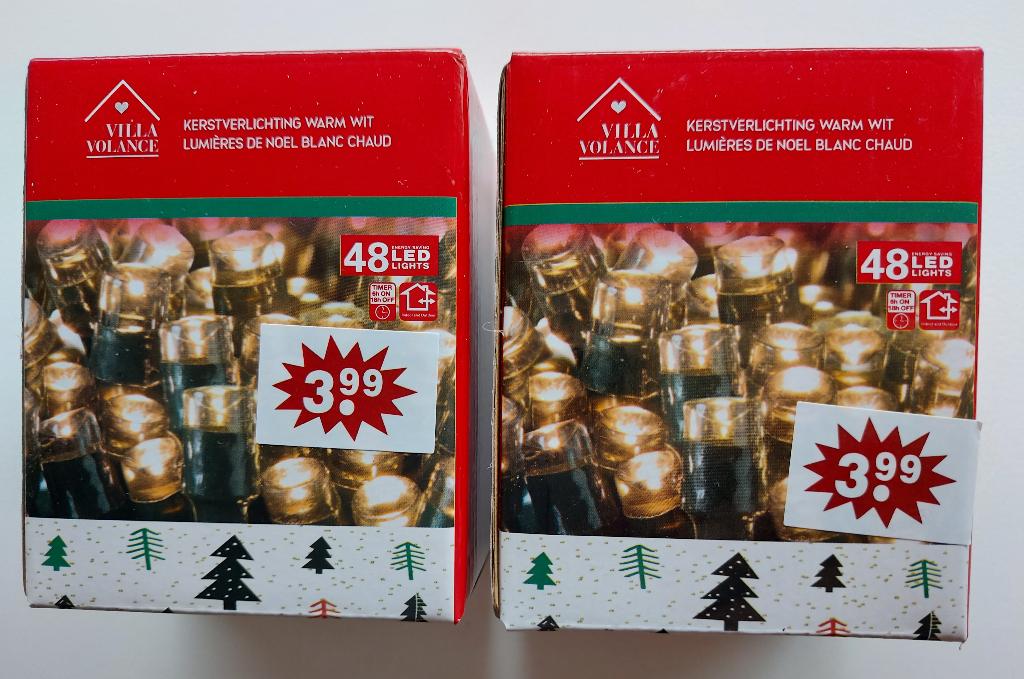 Kerstverlichting Warm Wit 48 led lampjes / 2 st = 4 Euro, Diversen, Kerst, Ophalen, Nieuw