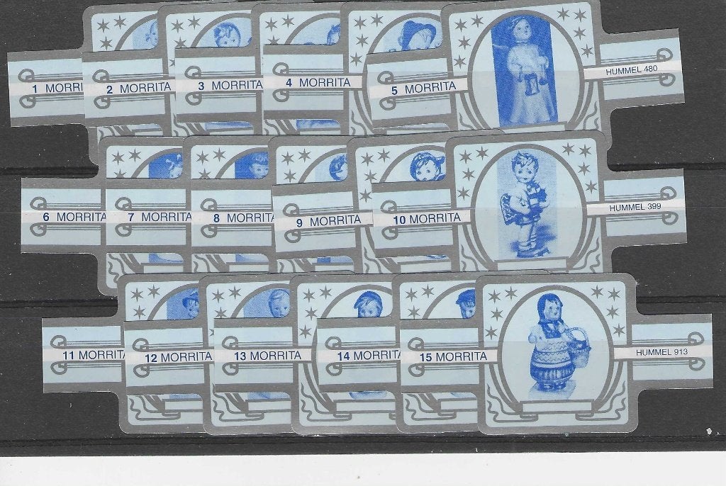 reeks 725  hummels  1-15    sigarenbanden, Ophalen of Verzenden, Zo goed als nieuw, Sigarenbandjes
