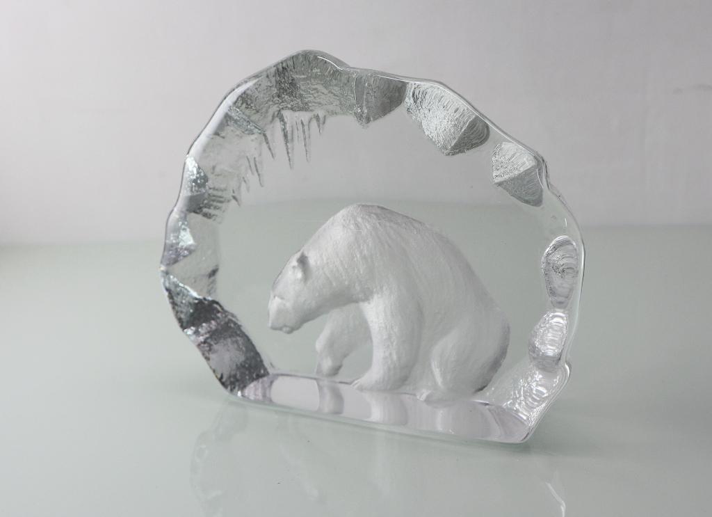 Glazen sculptuur ijsbeer Mats Jonasson, Ophalen of Verzenden