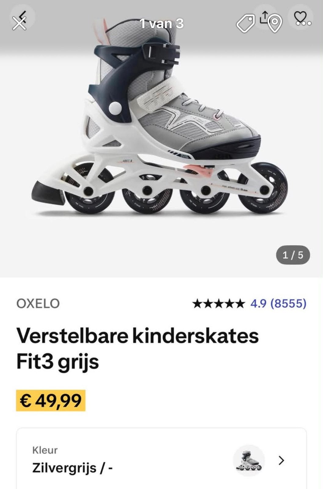 Decathlon skeelers 35-38 oxelo, Ophalen, Gebruikt