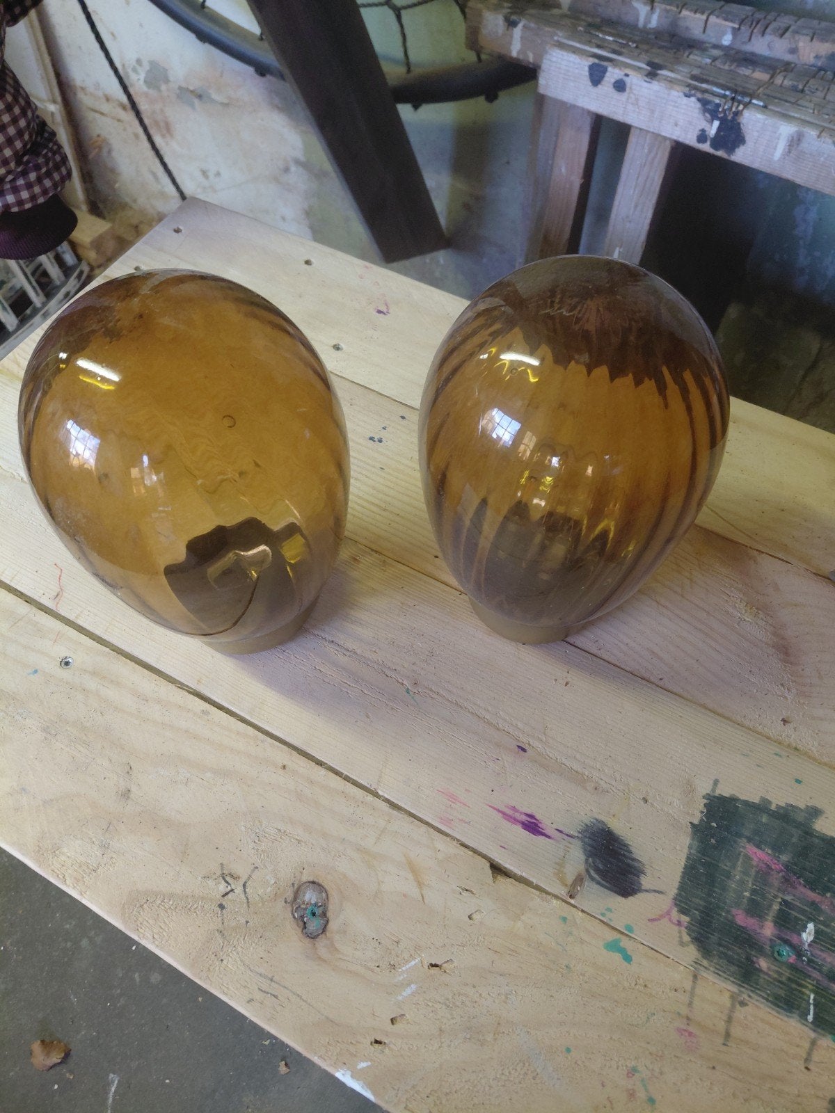 Set van 2 amberkleurige decoratieve lampen op batterijen, Ophalen of Verzenden