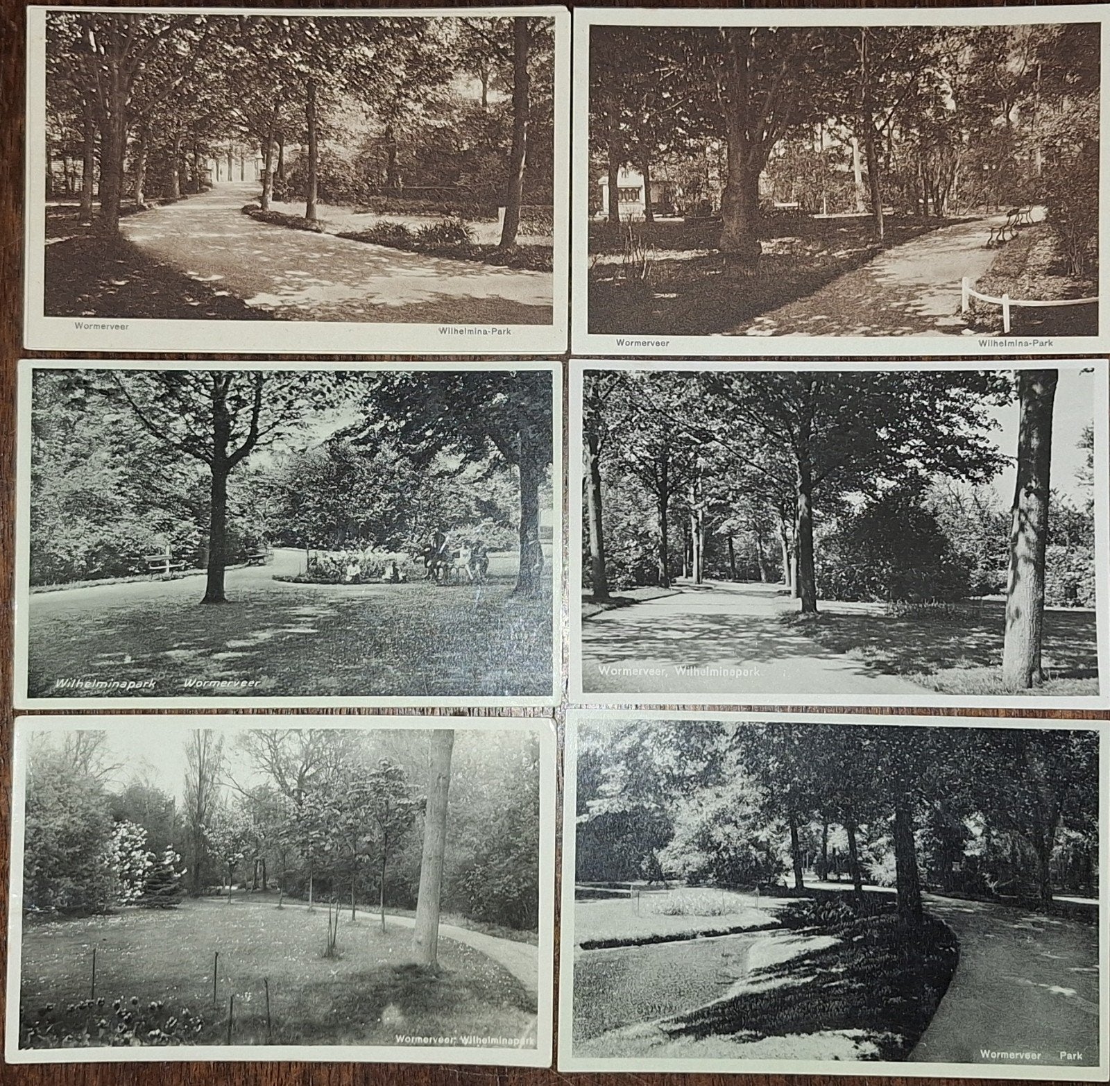 6x Wilhelminapark Wormerveer • 1929 1931 1938 1947, Verzenden, 1920 tot 1940, Gelopen, Noord-Holland