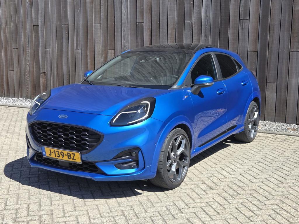 Ford Puma 1.0 EcoBoost Hybrid ST-Line X First Edition, Voorwielaandrijving, Euro 6, Blauw, Leder en Stof
