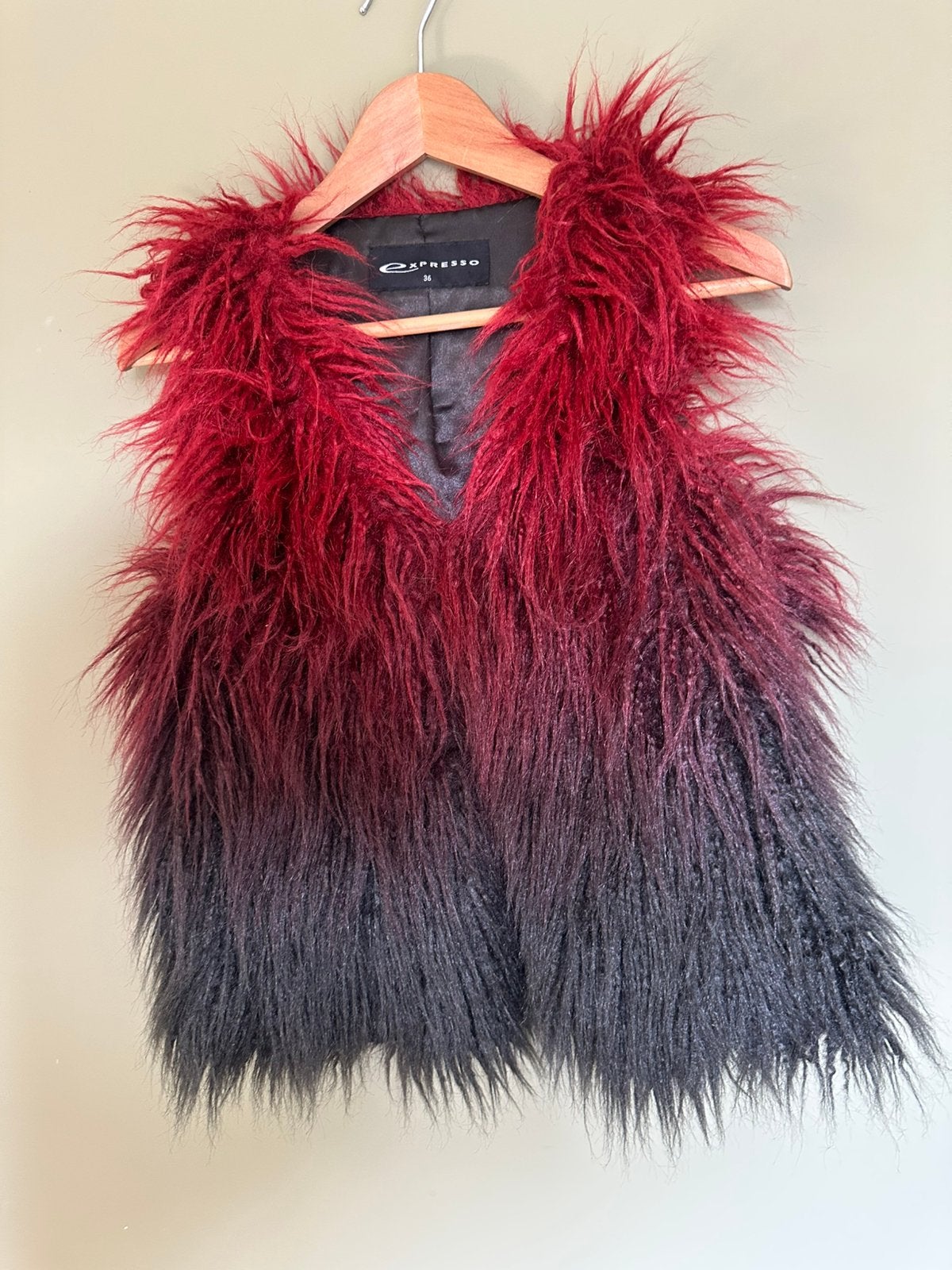 Expresso dames gilet bontje spencer bordeaux rood, Verzenden, Zo goed als nieuw, Maat 36 (S), Rood