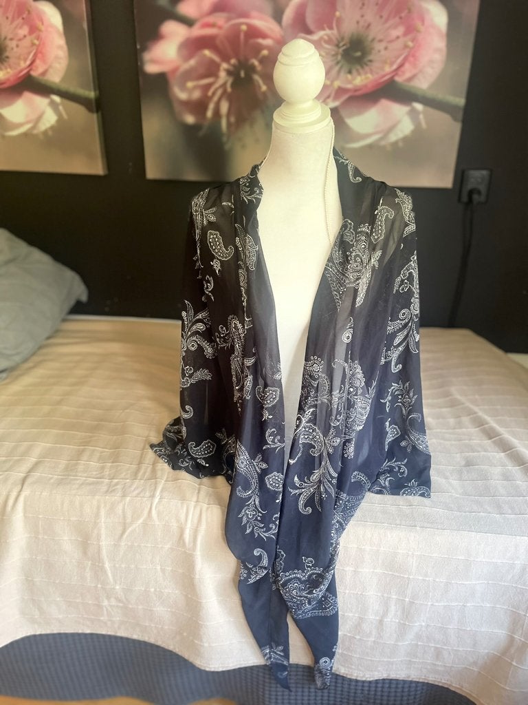 Bohème luchtig vest/korte kimono, Sara lindholm, Verzenden, Zwart, Maat 42/44 (L)