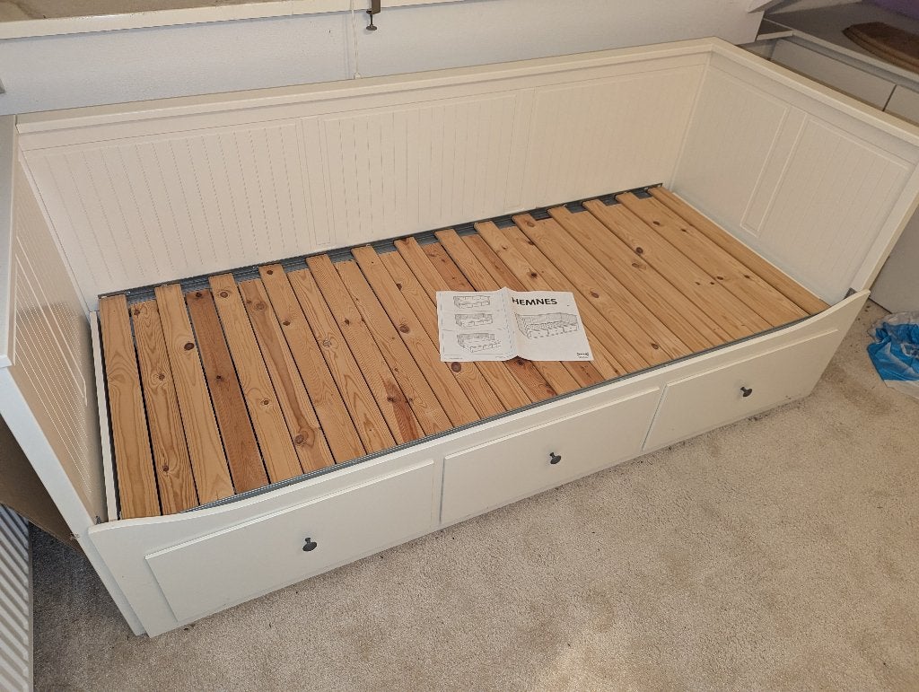 "tiener"bed, 80 x 200 cm uitschuifbaar, Ophalen, Eenpersoons, Wit, 80 cm