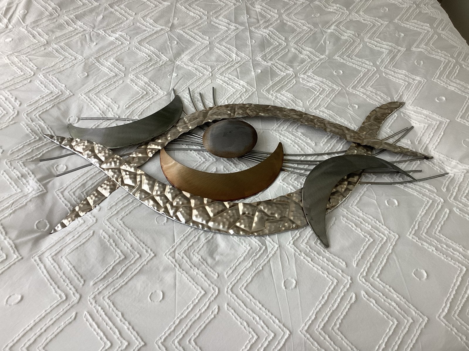 Licht metalen decoratie voor aan de muur, Metaal, Meerkleurig, Decoratieobject, Ophalen of Verzenden
