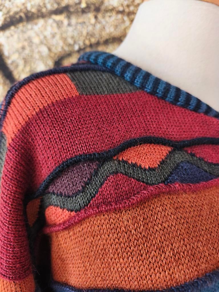 💖Prachtig 100% Alpaca wollen vest Intarsia M, Kleding | Dames, Ophalen of Verzenden, Zo goed als nieuw, Maat 38/40 (M), Overige kleuren