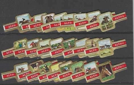 reeks  4338  paarden    1-24   sigarenbanden, Ophalen of Verzenden, Zo goed als nieuw, Sigarenbandjes