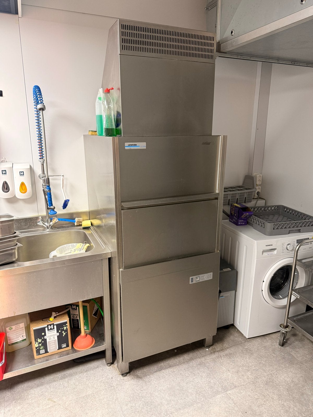 Winterhalter GS 640 doorschuif vaatwasser met Monomatik 3, Ophalen, Gebruikt, Reinigen