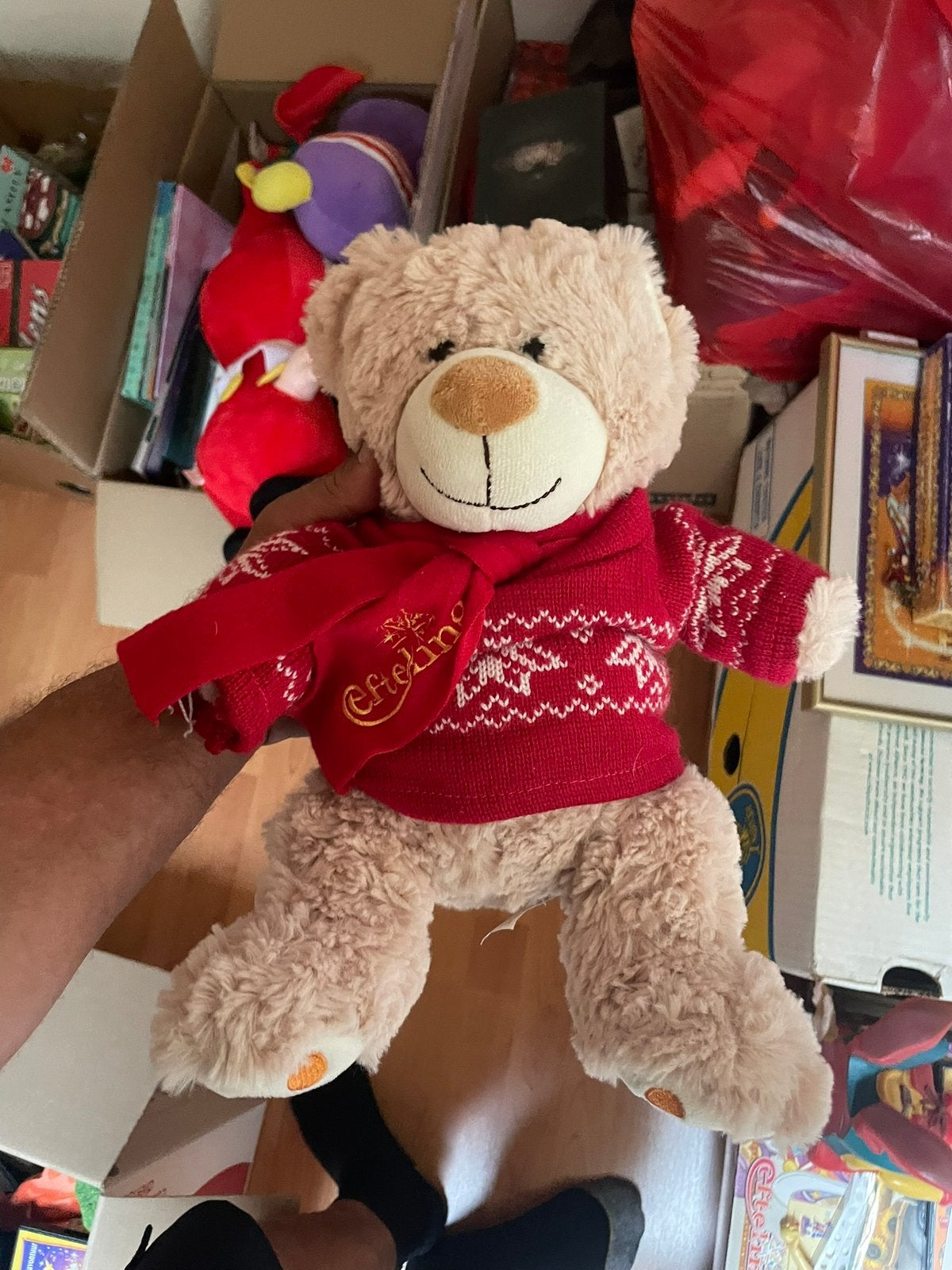 Efteling Kerst Beer Knuffel - Zo goed als nieuw, Ophalen of Verzenden, Zo goed als nieuw, Beeldje of Poppetje