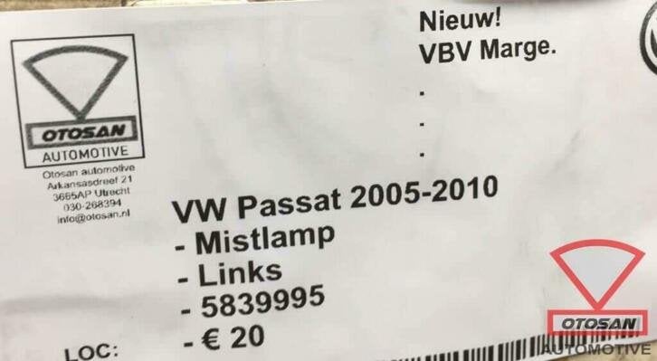 vw passat 05 10 mistlamp nieuw! links voor 5839995, Auto-onderdelen, Volkswagen, Volkswagen AG, Nieuw, Berliner Ring 2
38440  Wolfsburg, DE