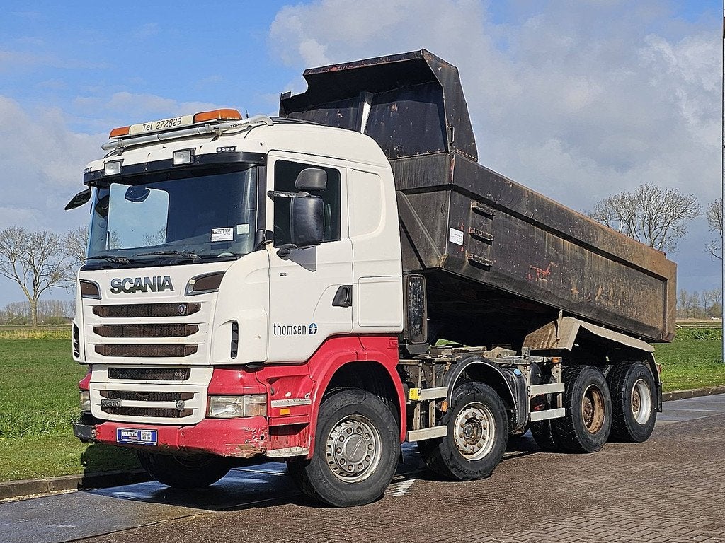 SCANIA R560 8x4 v8 ret. steel, Auto's, Automaat, Euro 5, Lederen bekleding, Leder