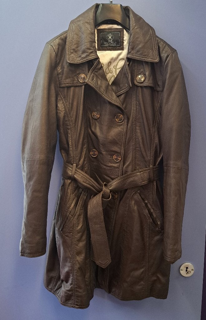 Rino & Pelle leren jas trenchcoat winter m 42 lamsleer 49538, Bruin, ., Maat 42/44 (L), Ophalen of Verzenden