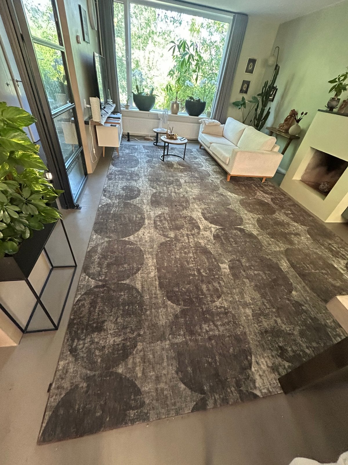 Groot Desso kleed groengrijs 500 x 310., Ophalen, Modern design, Gebruikt, Groen
