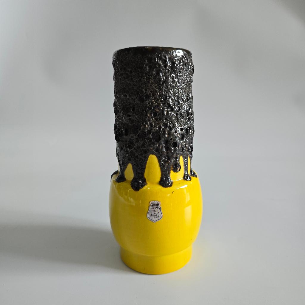 Vintage West-Duitse Fat Lava vaas. ES Keramik 637-20, Ophalen of Verzenden