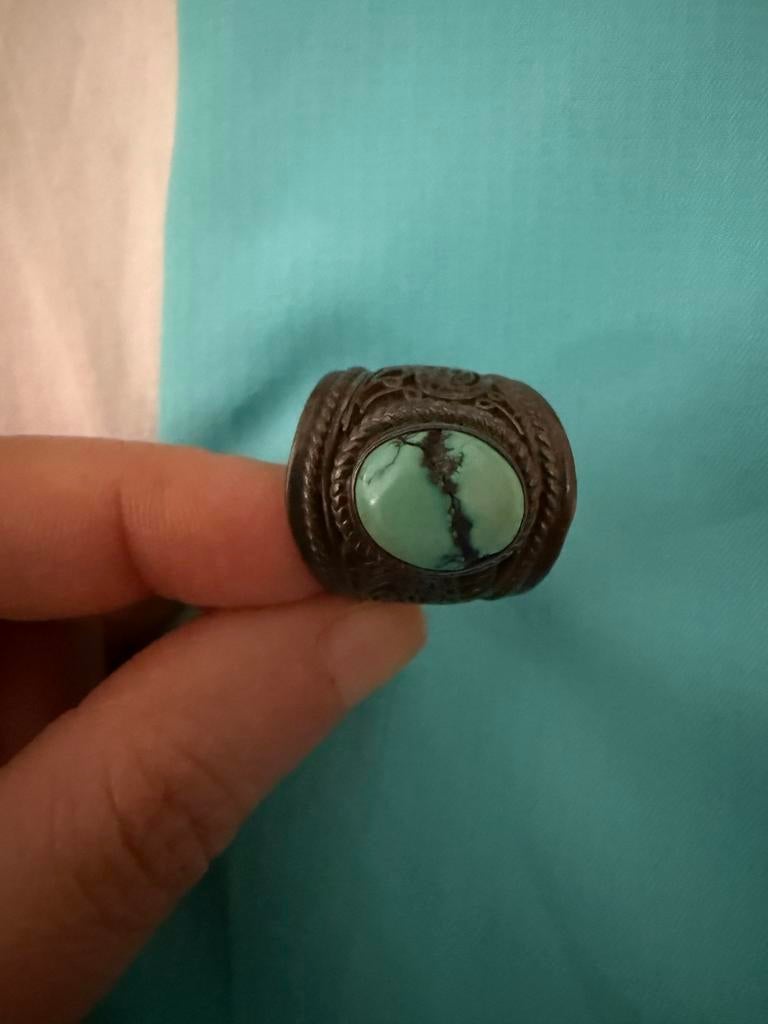 Unieke vintage ring met zeldzame edelsteen van oma, Gebruikt, Ophalen of Verzenden, Met edelsteen, Dame