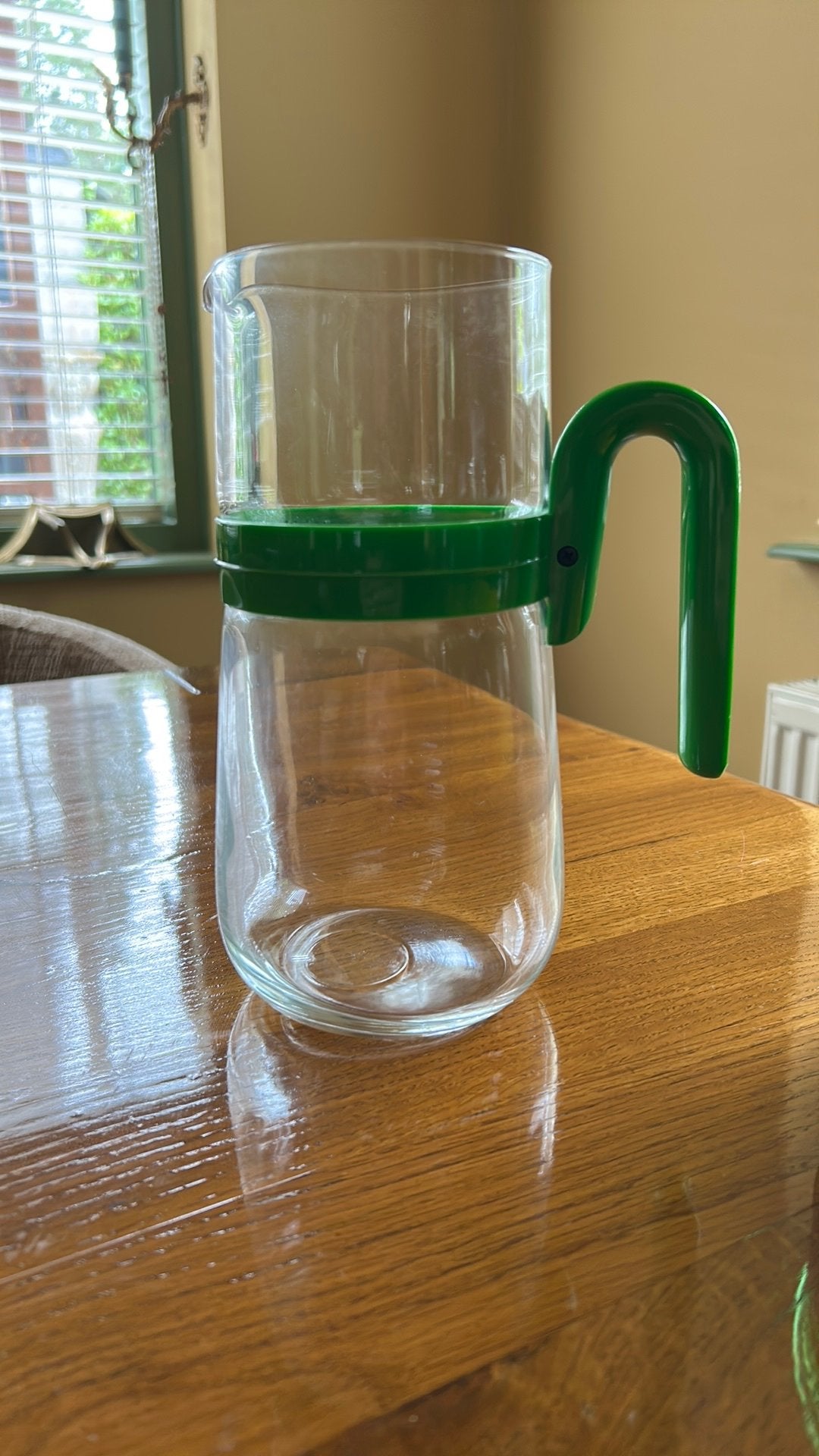 Vintage waterkan met groen plastic handvat, Ophalen of Verzenden, Zo goed als nieuw, Overige merken, Groen