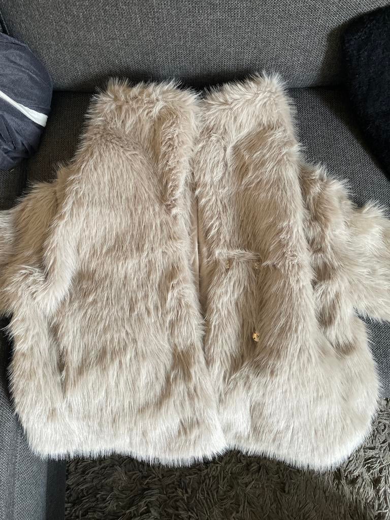 Mooie grijze faux fur jas, maat M, Ophalen, Nieuw, Maat 38/40 (M), Grijs