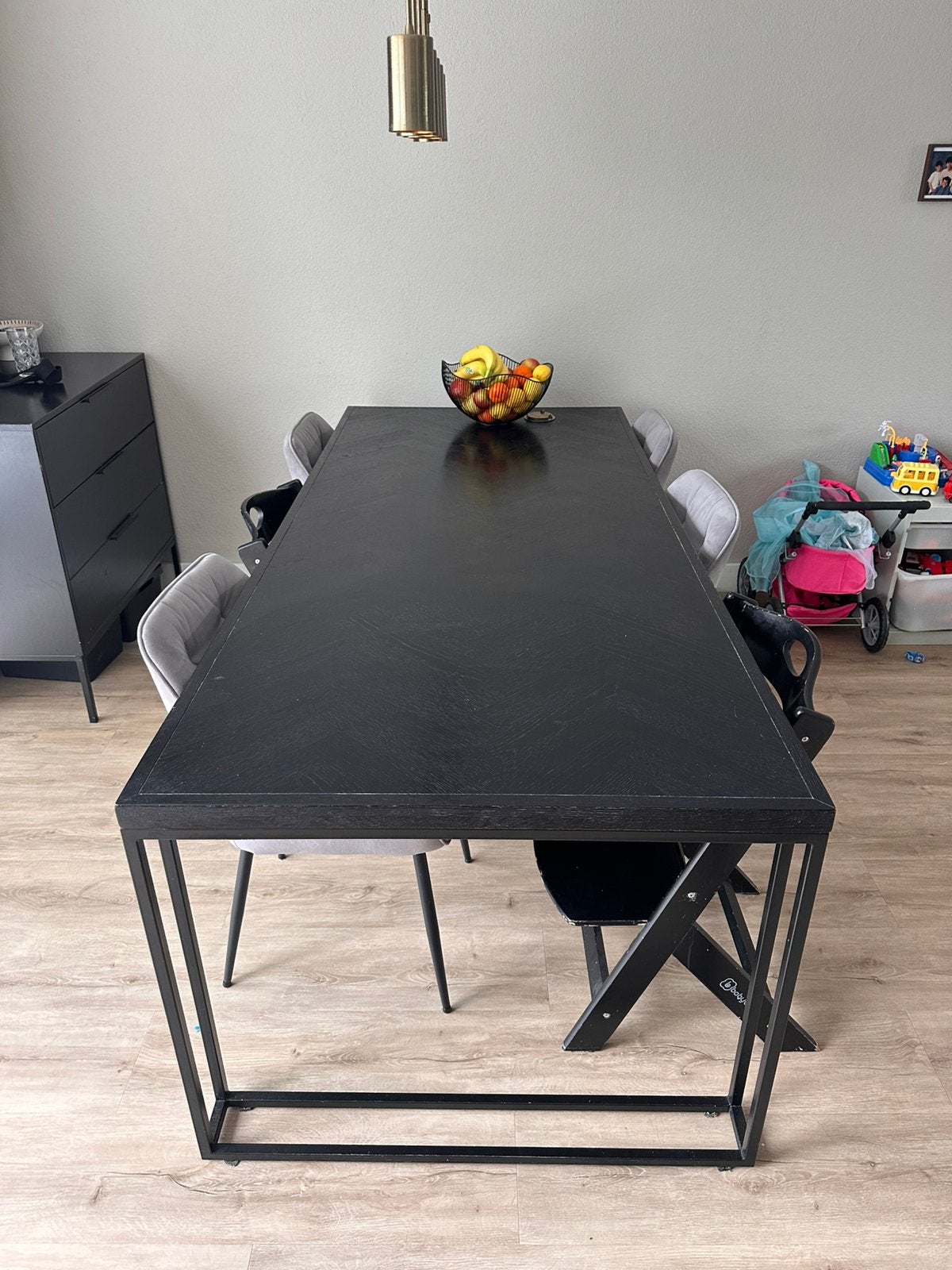 Tegen ELK aannemelijk bod eettafel zwart visgraat, Ophalen, Gebruikt, 200 cm of meer, 50 tot 100 cm