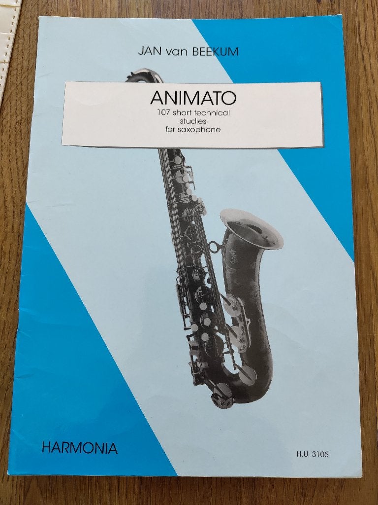 Animato: 107 korte technische studies voor saxofoon, Gebruikt, Overige genres, Ophalen of Verzenden, Saxofoon
