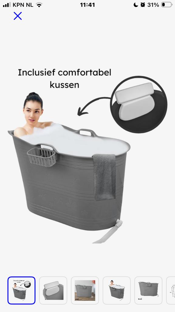 Verplaatsbaar Bad met Kussen, ideaal voor ijsbaden!, Ophalen, Zo goed als nieuw, Met bad