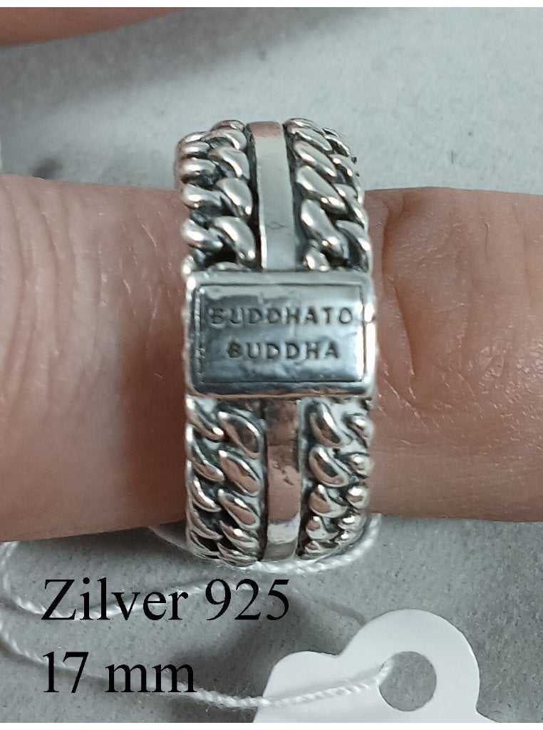 Zilveren ring 17mm Buddha to buddha antiek 925 zilver, Gebruikt, Budha to budha, Buddha to buddha, Ophalen of Verzenden