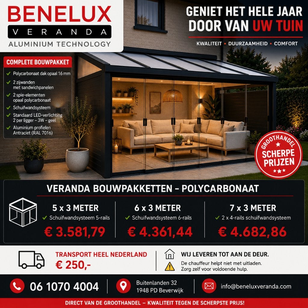 veranda bouwpakket, Ophalen, Nieuw, Veranda