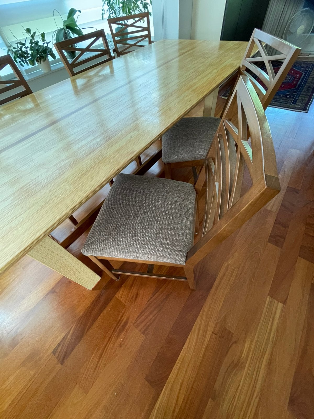 Eetkamerset, Huis en Inrichting, Tafels | Eettafels, Gebruikt, 50 tot 100 cm, 200 cm of meer, Vijf personen of meer, Rechthoekig