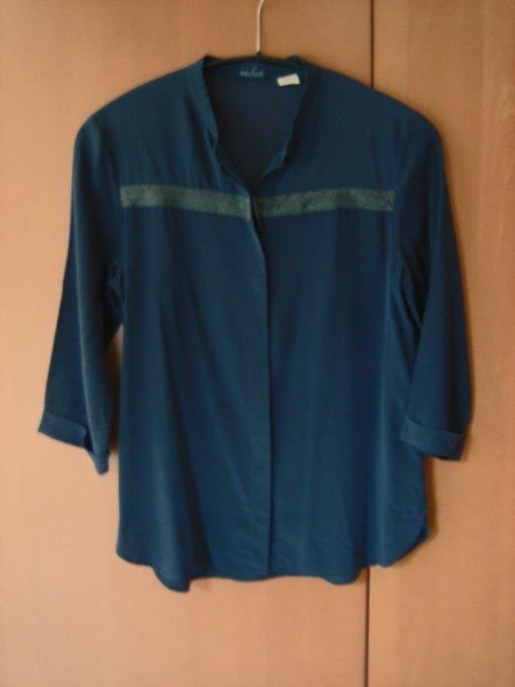 Zeer mooie blauw zijden bloes VAN LAACK 38 snazzeys, Maat 38/40 (M), Van Laack, Zo goed als nieuw, Verzenden