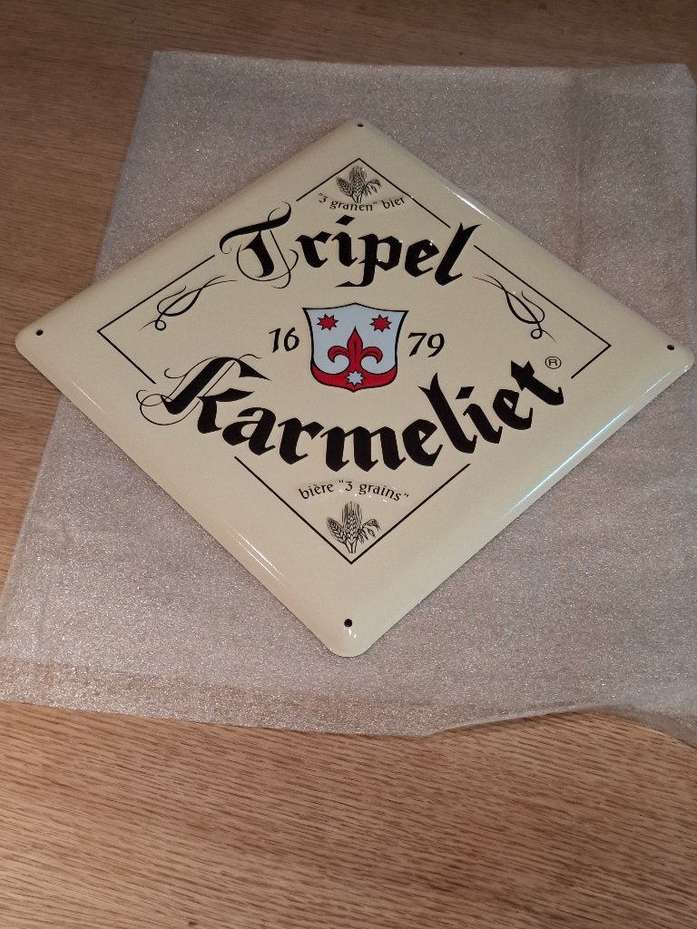 Reclamebord Tripel Karmeliet, Ophalen of Verzenden, Nieuw, Reclamebord, Plaat of Schild, Overige merken
