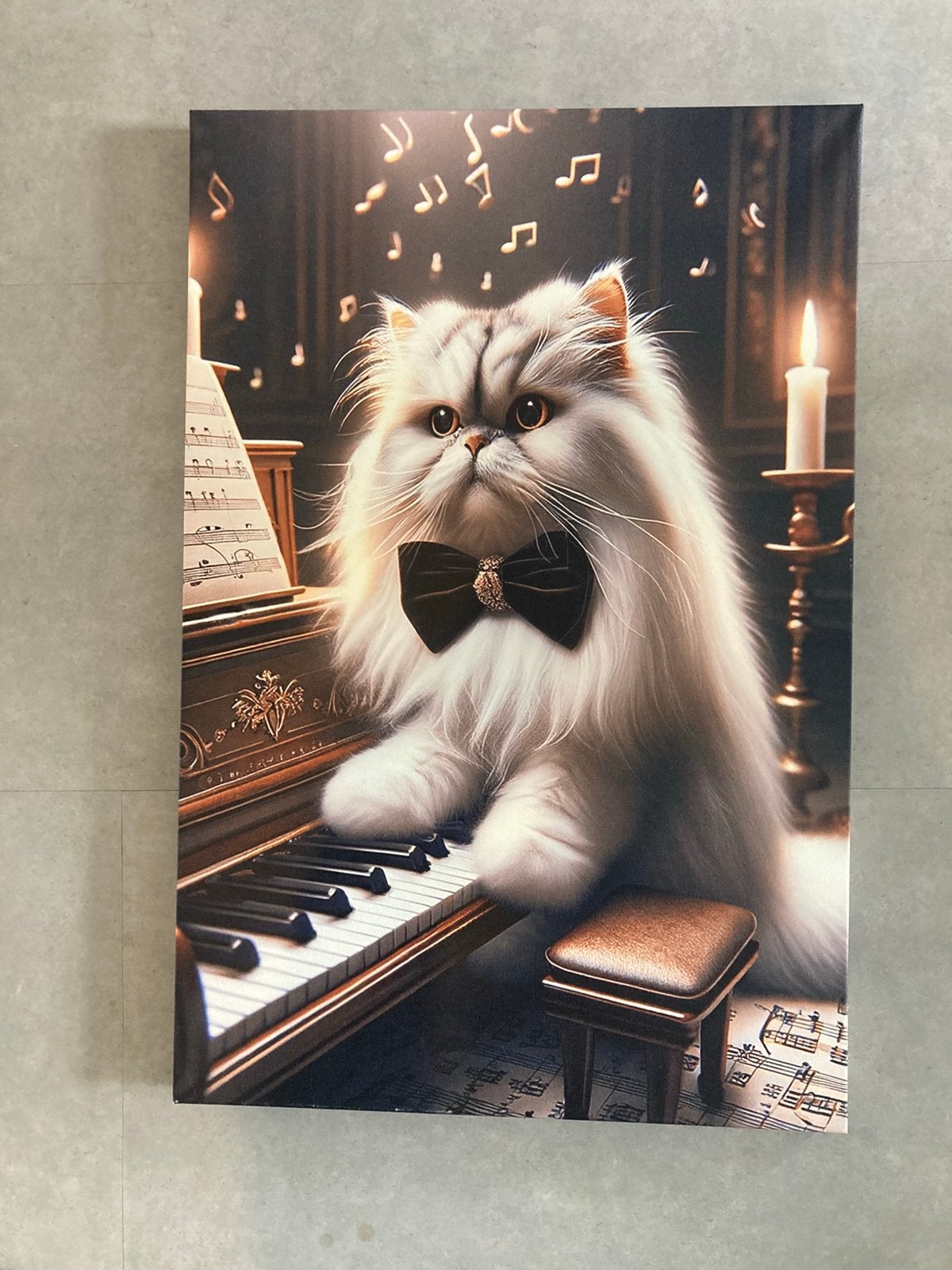 Print op doek Kat die piano speelt, Ophalen, Zo goed als nieuw, Schilderij