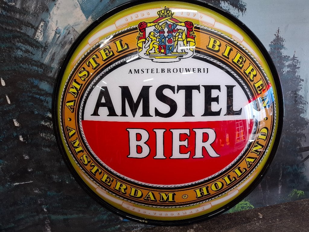 Amstel bier schild, Verzamelen, Biermerken, Ophalen, Gebruikt, Reclamebord, Plaat of Schild, Amstel