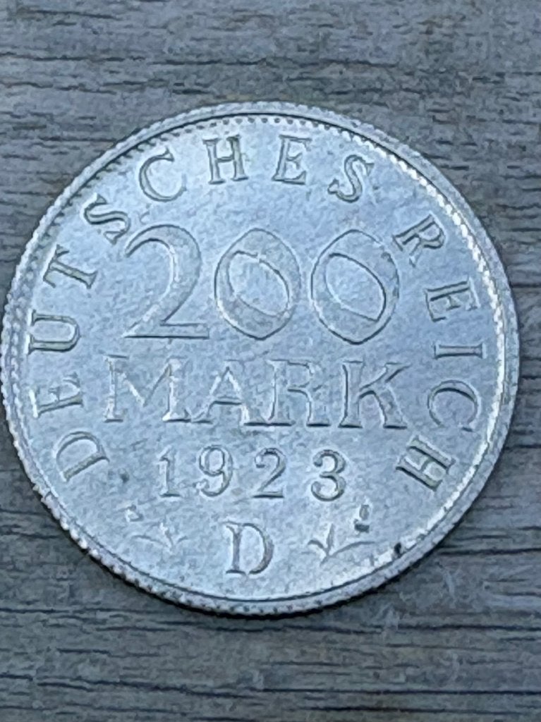 200 Mark 1923D, Ophalen of Verzenden, Duitsland, Losse munt