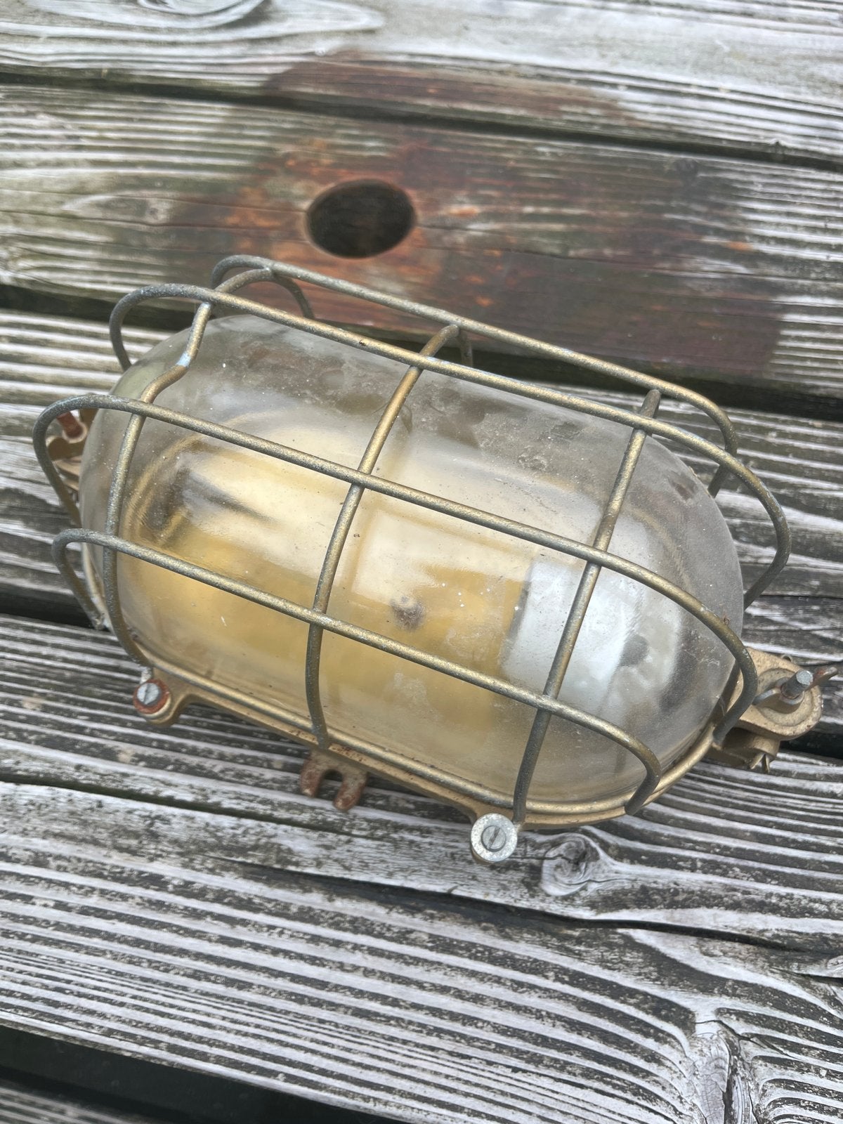Vintage messing scheepslamp / buitenlamp, Ophalen of Verzenden