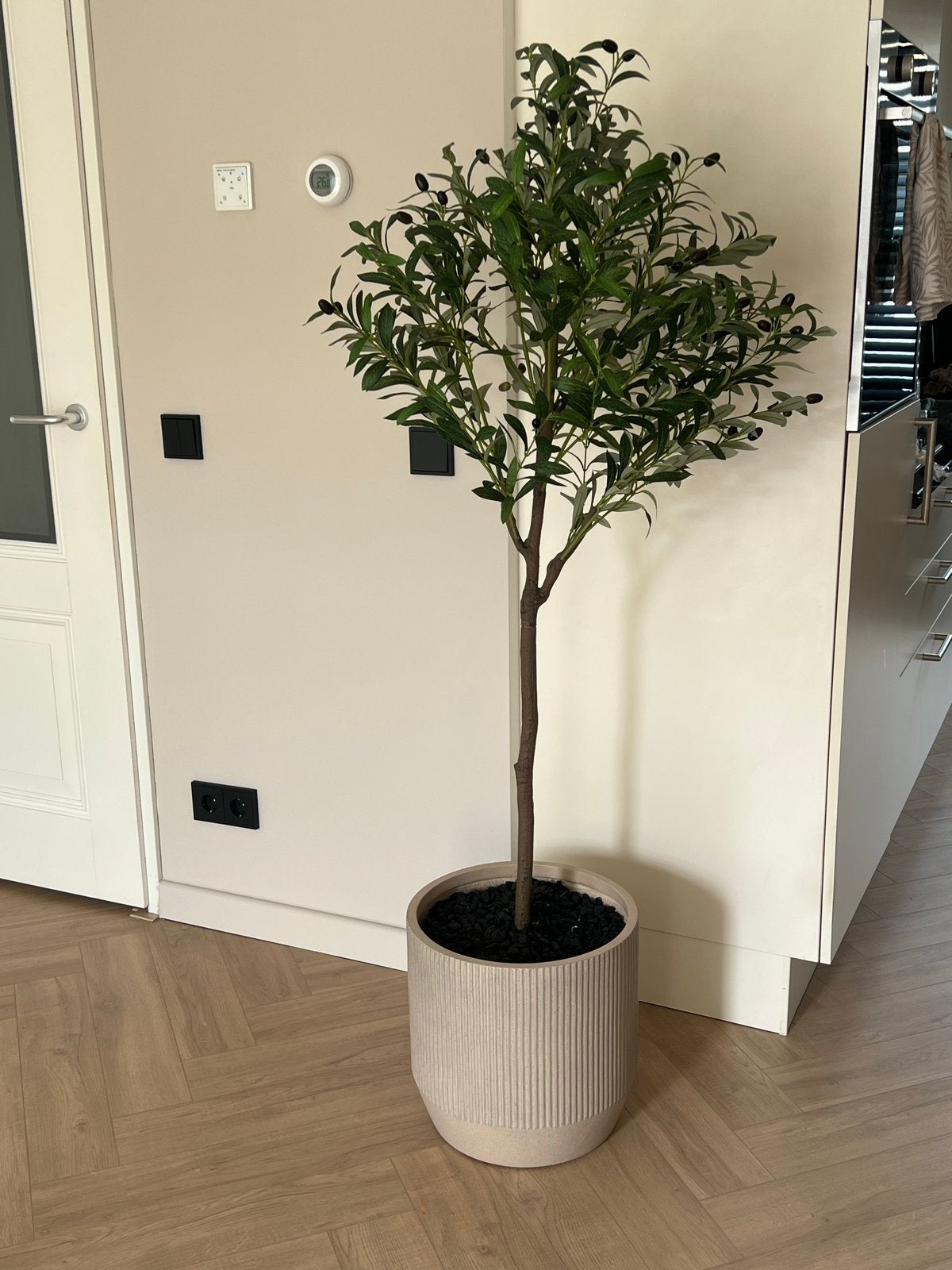 Kunst olijfboom met pot, Ophalen, Binnen, Groen, Kunstplant