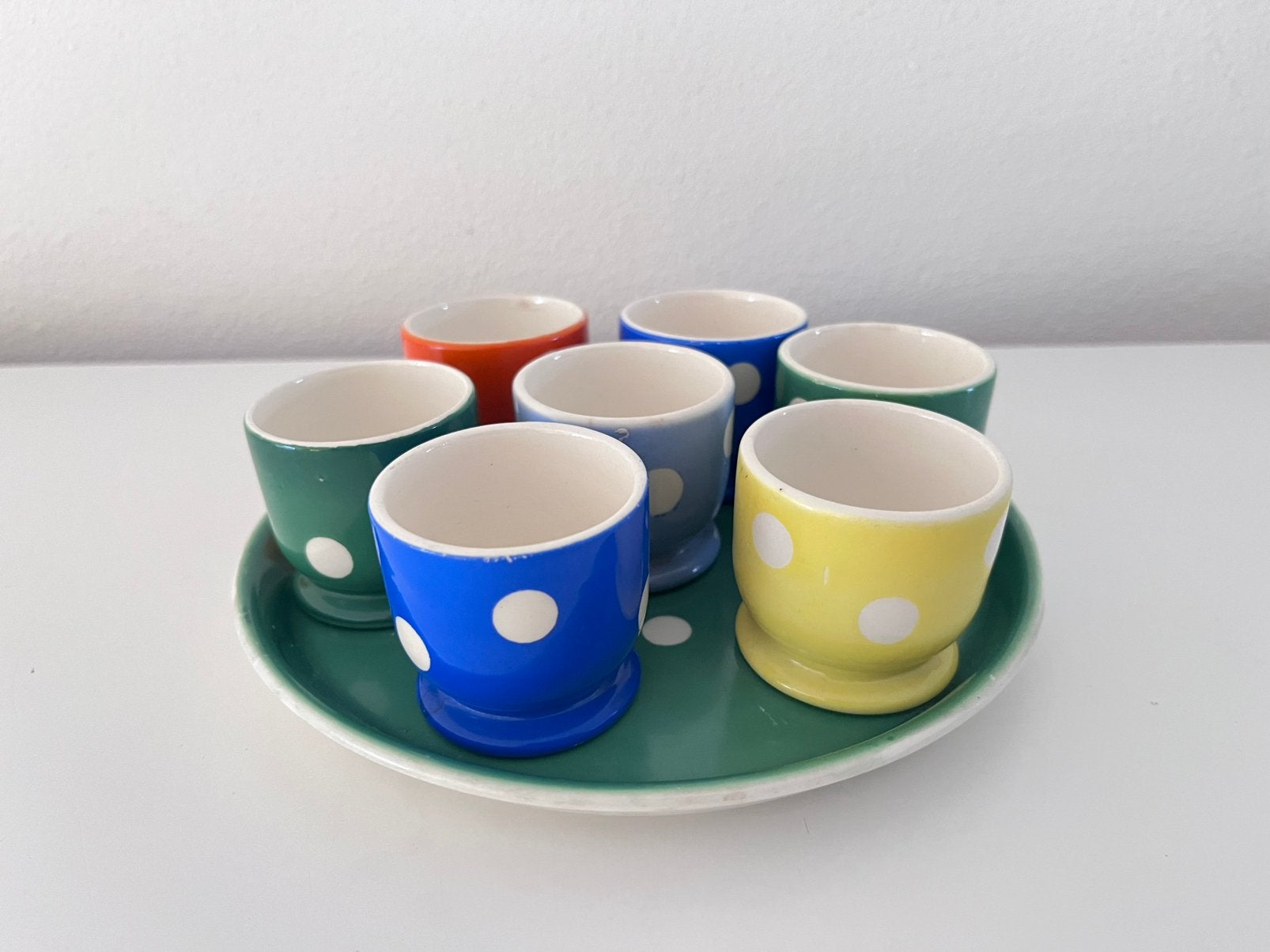Petrus regout eierdopset retro servies, Ophalen of Verzenden