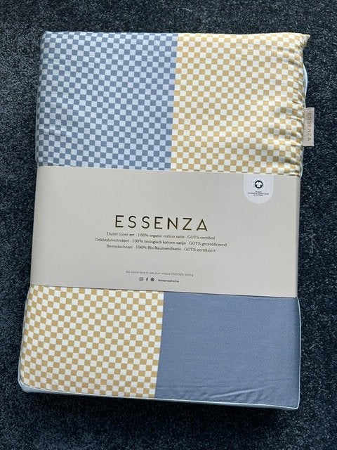 Essenza Dekbedovertrek 260/220 100% Bio Satijn Katoen, Info@essenzahome.nl, Blauw, Essenza, Dekbedovertrek