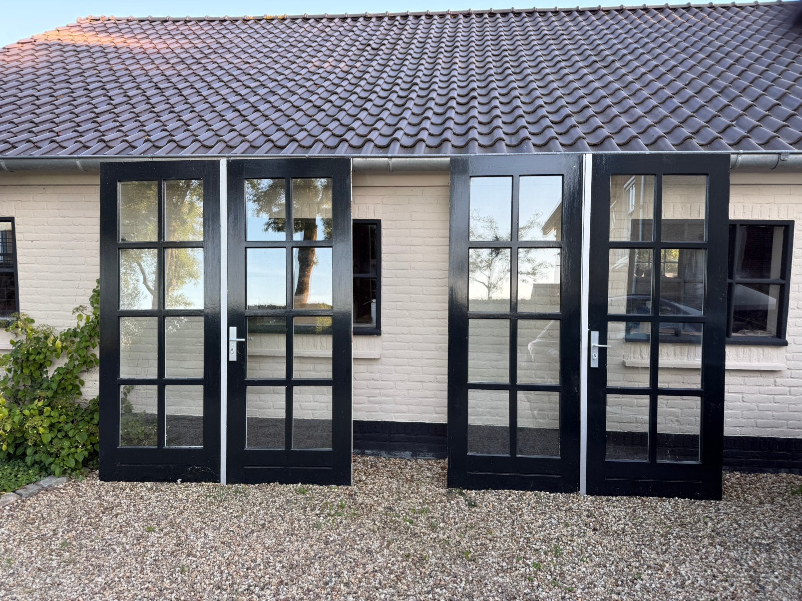 2x openslaande buitendeuren, Ophalen, Gebruikt, Buitendeur, 120 cm of meer