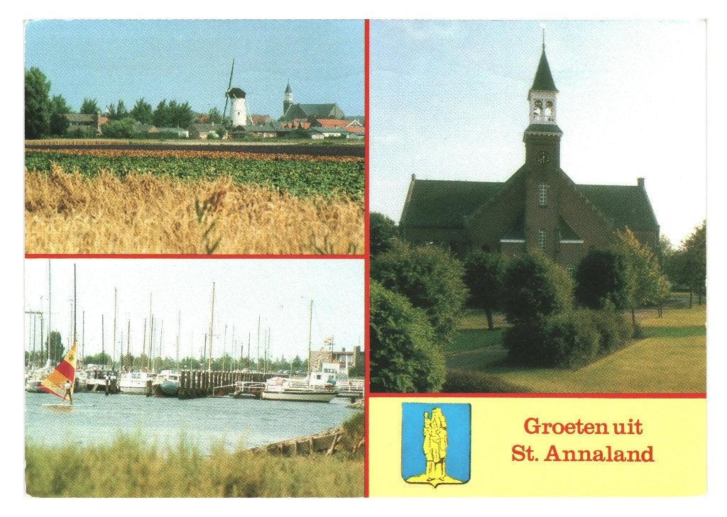 42551 St Annaland 988 Zeeland Gelopen met Postzegel, Ophalen of Verzenden, 1980 tot heden, Gelopen, Noord-Brabant