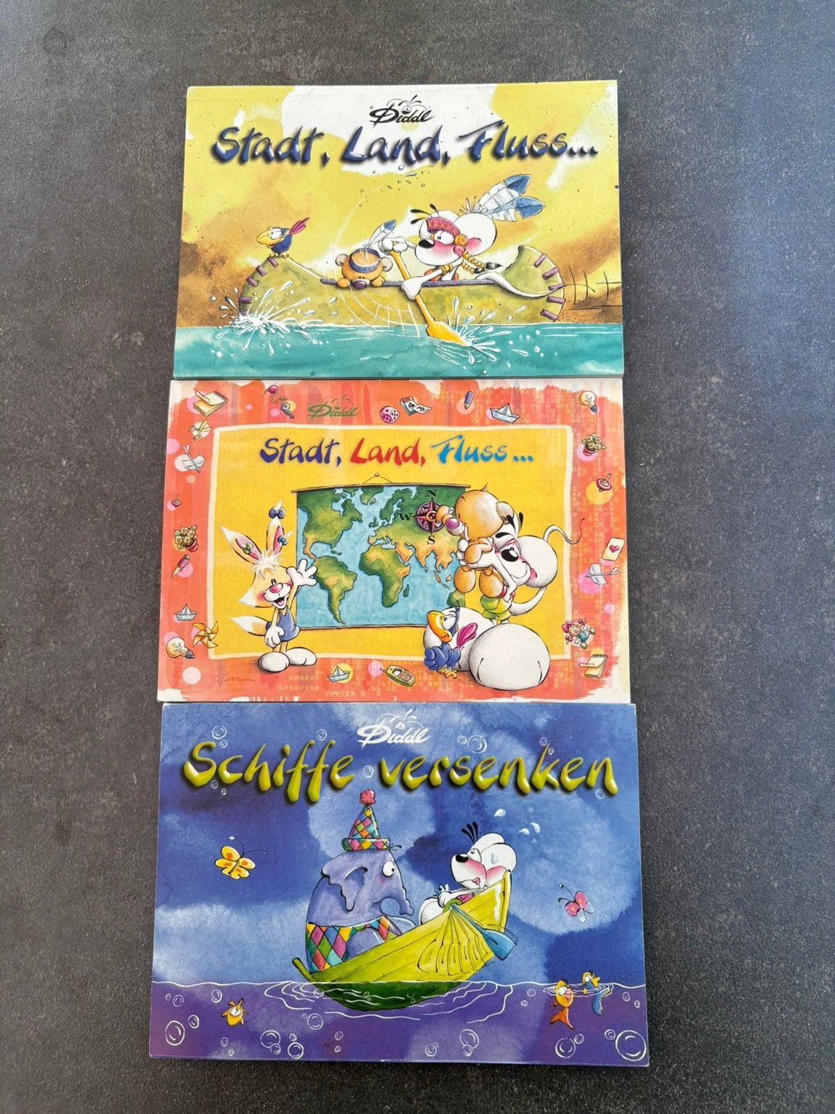 Diddl Spelblokken – Stad, Land, Rivier & Zeeslag, Verzamelen, Diddl, Ophalen of Verzenden, Zo goed als nieuw, Papier, Kaart of Schrift