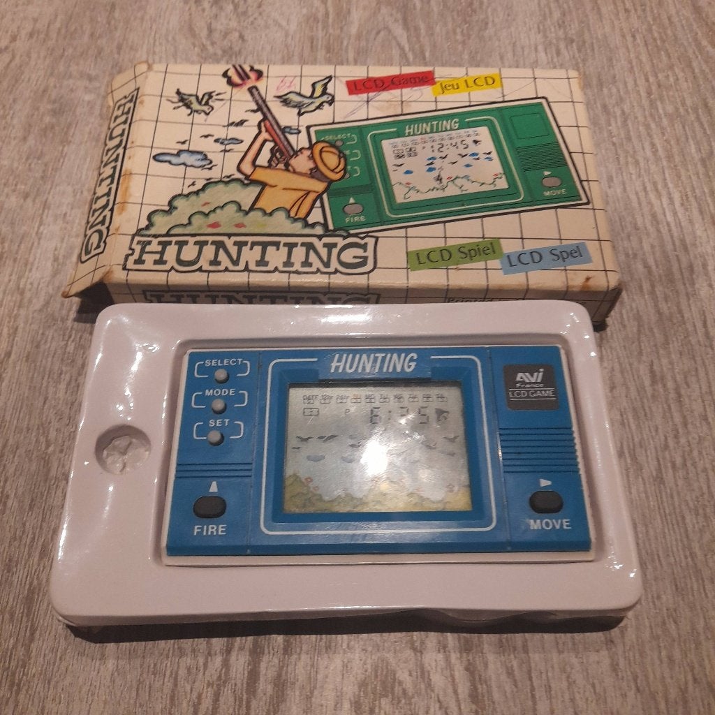 vintage LCD handheld game genaamd "Hunting" uit de jaren 80, 1 speler, Ophalen of Verzenden, Zo goed als nieuw, Vanaf 3 jaar