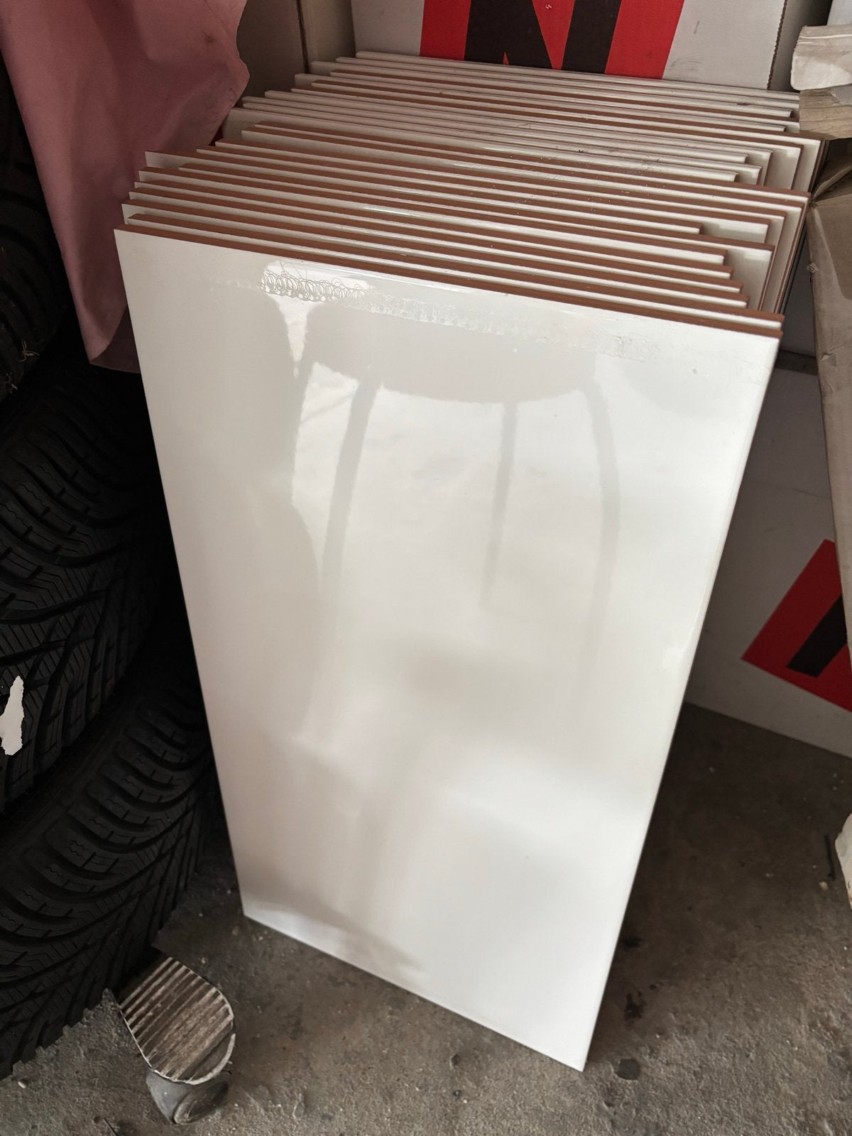 Witte creme wandtegels 31,6x60 cm - onbeschadigd, Ophalen, 40 tot 60 cm, Gebruikt, Minder dan 5 m²