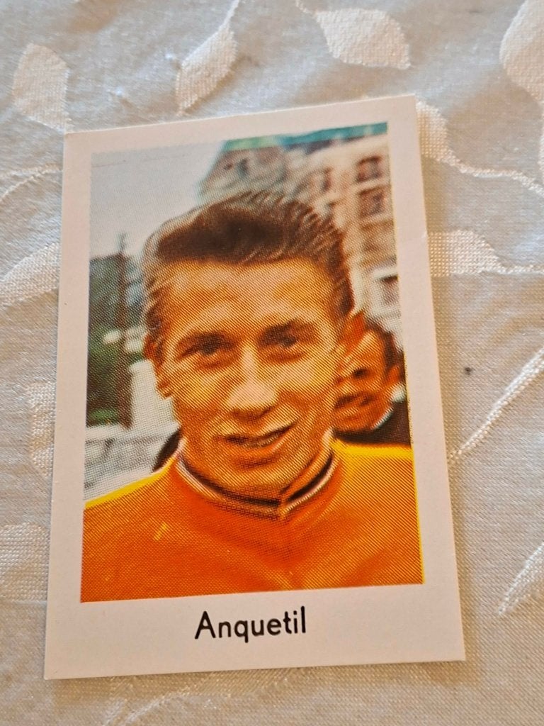 Prentje/Chromo : Jacques Anquetil, Verzenden, Zo goed als nieuw, Overige sporten, Poster, Plaatje of Sticker
