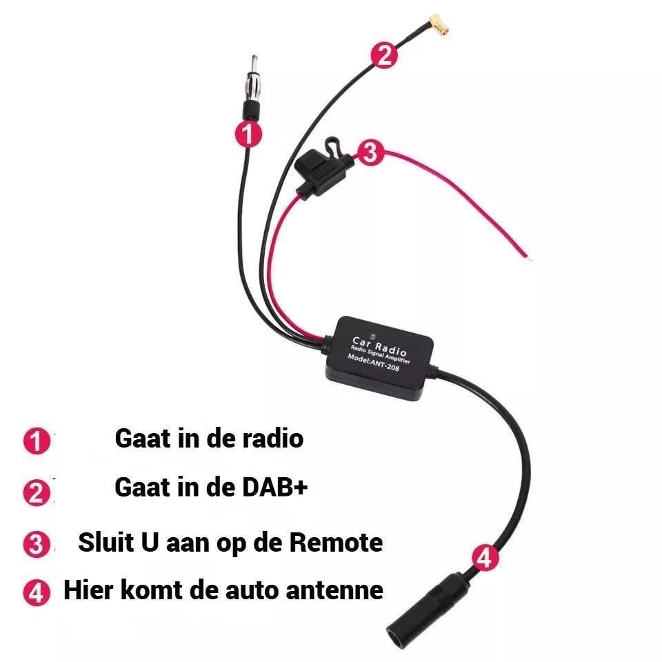 DAB+ auto radio splitter met versterker, Auto diversen, ., Nieuw, Ophalen of Verzenden, .