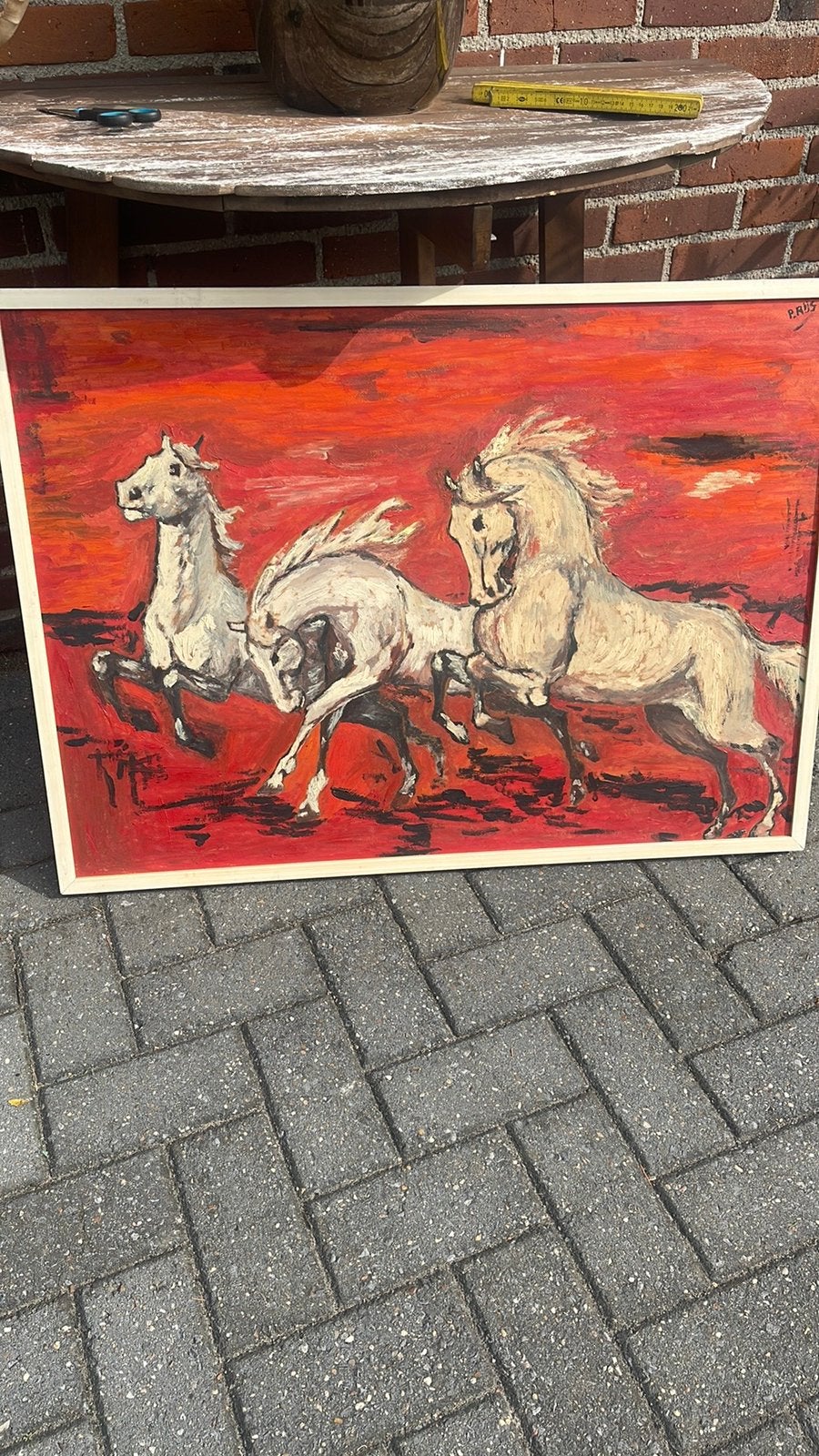 Schilderij paarden, Ophalen