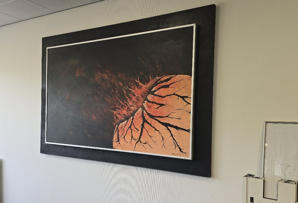 Olieverf schilderij, Doek, Expressionistisch, Ophalen of Verzenden, Gesigneerd