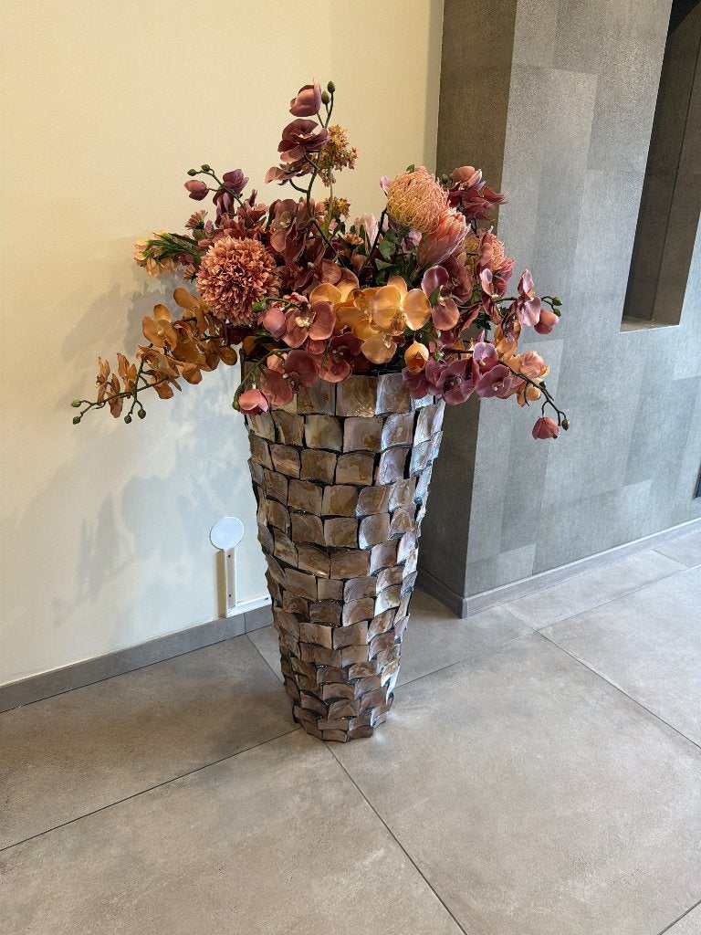 Vaas Eric kuster, Ophalen, Overige materialen, Inclusief droogbloemen, Roze